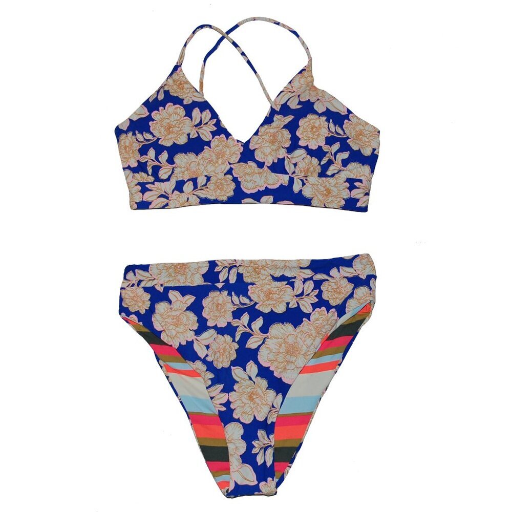 NWT Maaji Lattice Back Bikini Top & Bottom Reversible 2 Piece Set
